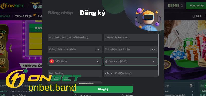 Đăng Ký Onbet Chỉ Với Hai Dòng Thông Tin